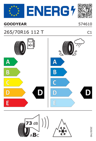 Pneus Goodyear WRANGLER ALL-TERRAIN ADVENTURE 265/70 R16 112T
