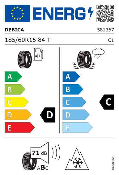 4x ROțI 15 De iarnă OPEL MERIVA A Dębica 185/60 R15