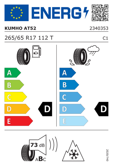 Opony Kumho ROAD VENTURE AT52 265/65 R17 112T