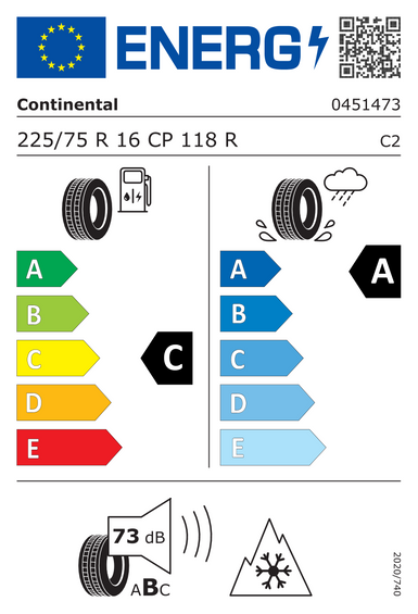 Anvelope Continental VanContact Camper 225/75 R16 118R
