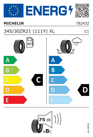 Neumáticos Michelin PILOT SPORT CUP 2 345/30 R21 111Y