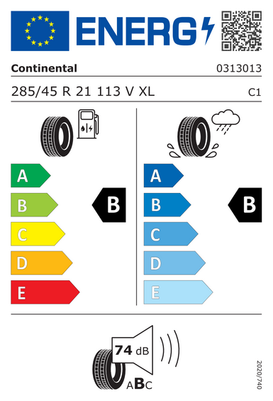 Pneus Continental PremiumContact C XL FR 285/45 R21 113V