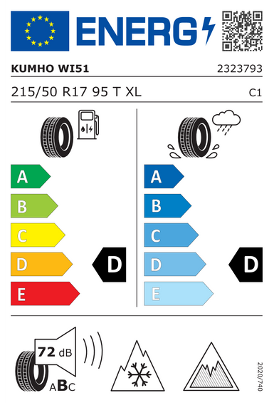 Tires Kumho WinterCraft ice Wi51 215/50 R17 95T