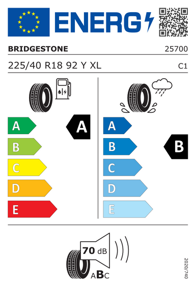 Pneus Bridgestone TURANZA T005 XL FR * 225/40 R18 92Y