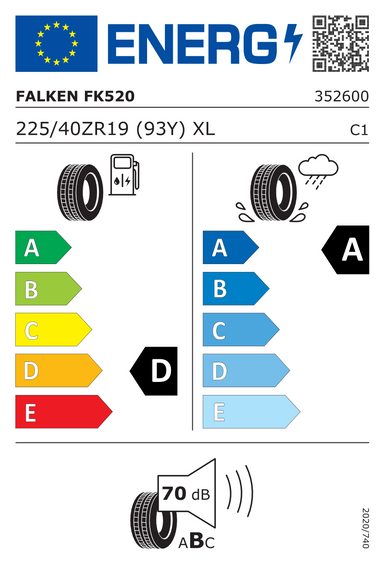Opony Falken AZENIS FK520 XL MFS 225/40 R19 93Y